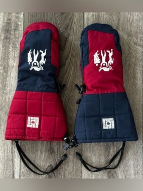 686 Mens LARGE Amp Merino Mitt Oxblood Colorblock Snowboard Over Mittens Warmest